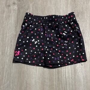 Under Armour Kids' Black Shorts with Colorful Dots